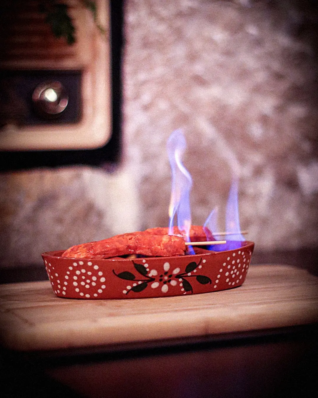 Flambade de chorizo, tapas chaud de La Bonne Gâche